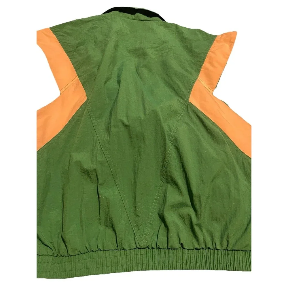 Vtg 90s REEBOK Vector Tracksuit Set XL Green White Windbreaker Jacket Pants